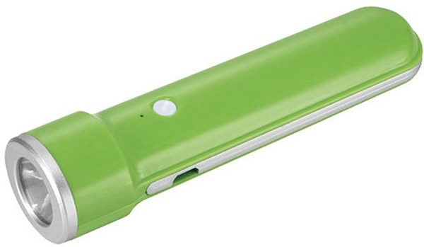 Obrázky: Limetková power banka 2200 mAh s LED baterkou