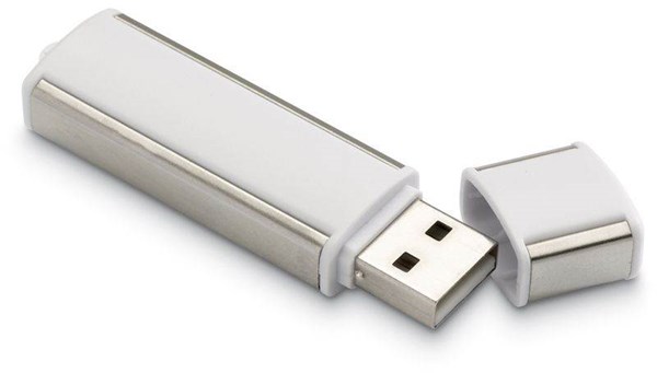 Obrázky: Lineaflash bielo-strieb.USB flash disk,uzáver32GB, Obrázok 2