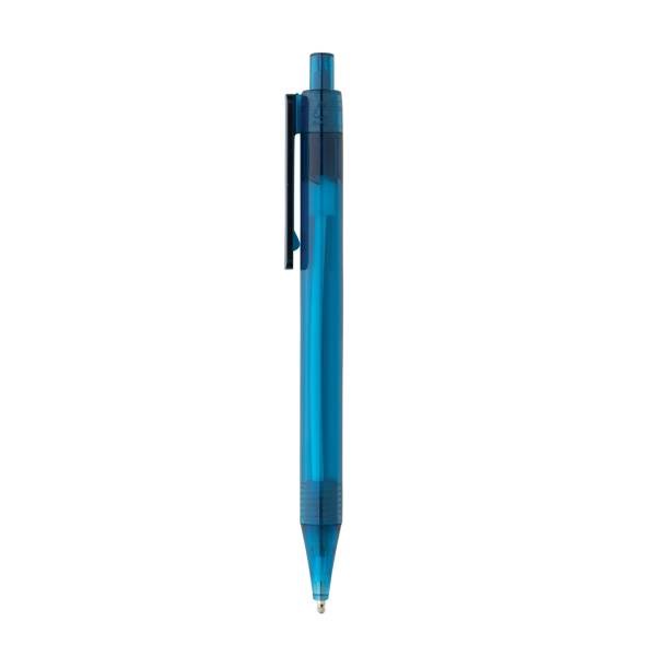 Obrázky: Priehľadné pero X8 z GRS RPET, modré, Obrázok 3
