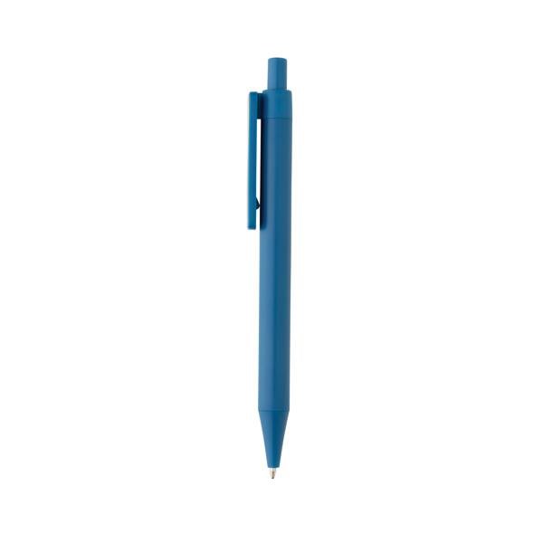 Obrázky: Modré pero z recykl. plastu GRS RABS, bambus. klip, Obrázok 3