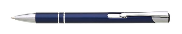 Obrázky: Matné hliníkové guličkové pero LARA, mámor.modrá