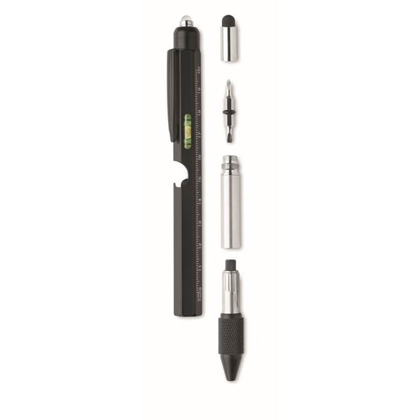 Obrázky: Čierne gul.pero s náradím,vodováhou a LED svetlom