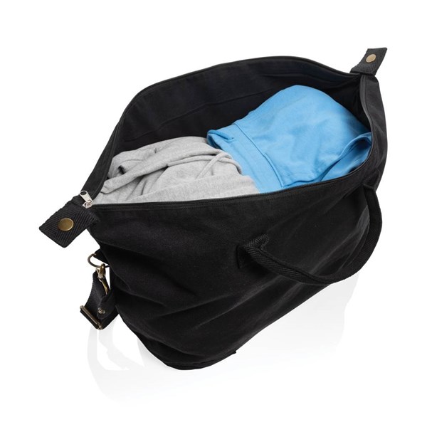Obrázky: Víkendová taška Kezar z recykl. bavlny, čierna, Obrázok 2