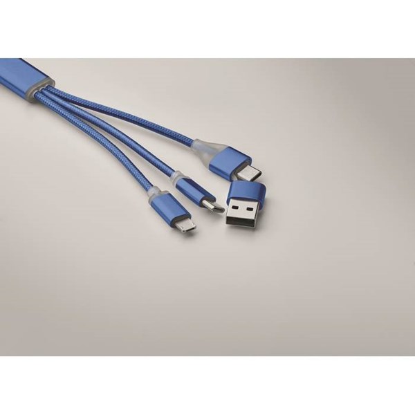 Obrázky: Modrý nabíjací kábel 4v1, typ C, Obrázok 2