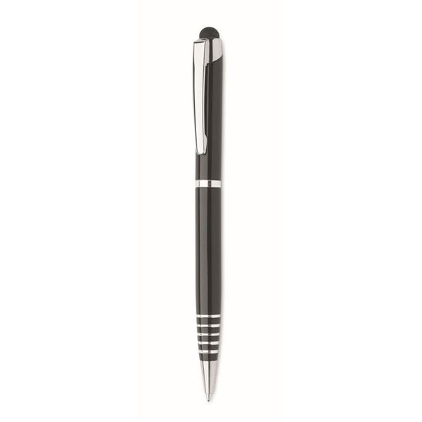 Obrázky: Čierne otočné guličkové pero so stylusom, MN