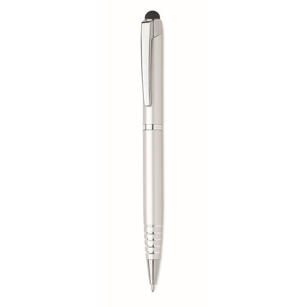 Obrázky: Strieborné otočné guličkové pero so stylusom, MN