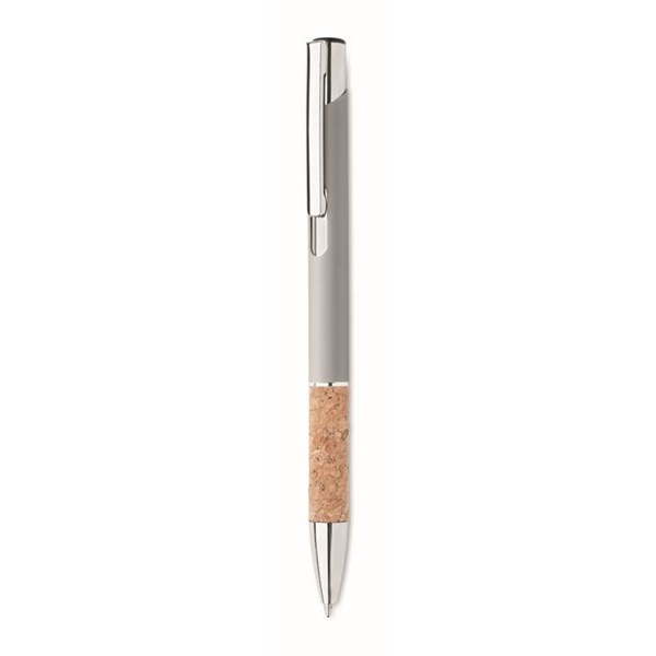 Obrázky: Hliníkové pero s korkovým úchopom, strieborná, MN