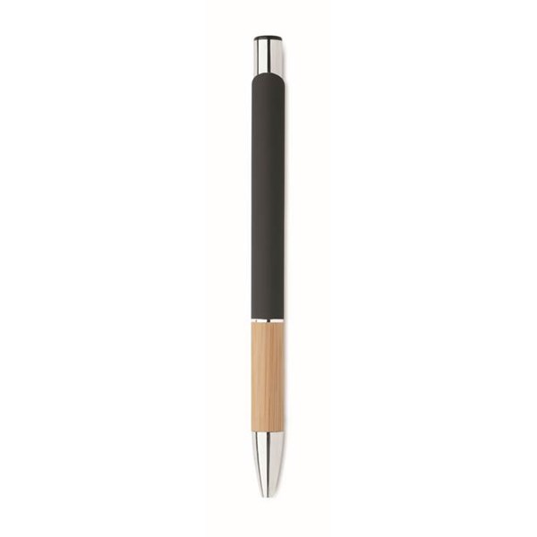Obrázky: Hliníkové pero s bambusovým úchopom, čierna, MN, Obrázok 6