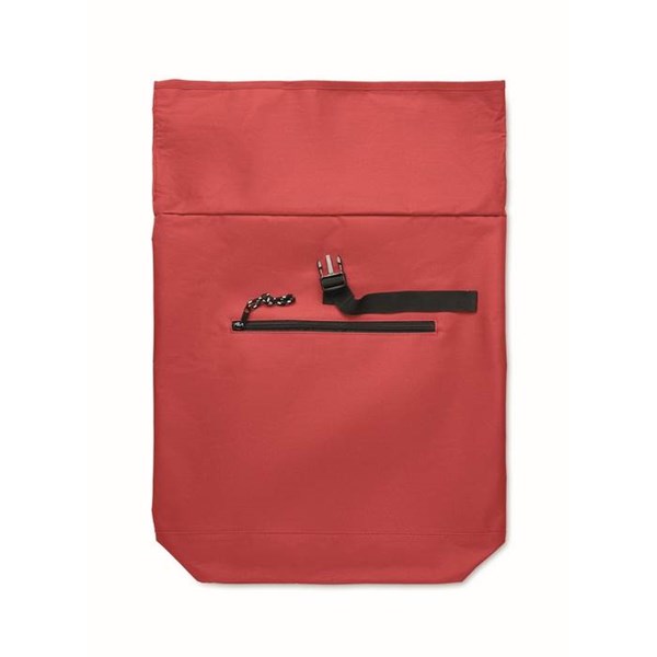 Obrázky: Červený polyest. rolovací ruksak na notebook, Obrázok 7