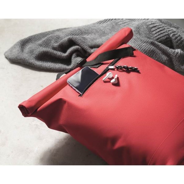 Obrázky: Červený polyest. rolovací ruksak na notebook, Obrázok 10