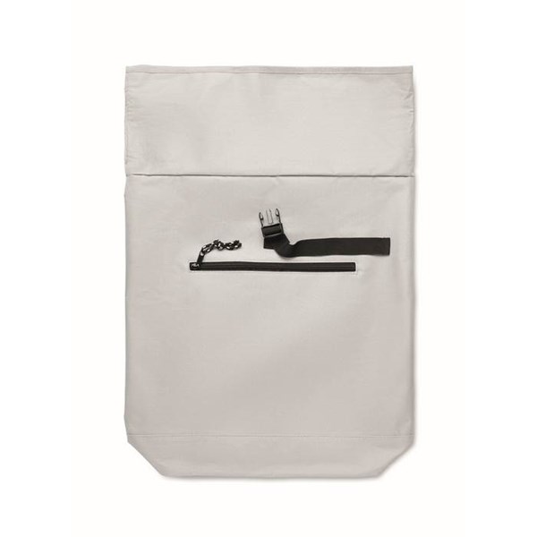 Obrázky: Biely polyest. rolovací ruksak na notebook, Obrázok 7
