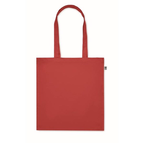 Obrázky: Červená nákupná taška 220g, bio BA, dl. rukväte, Obrázok 4