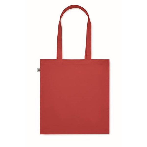 Obrázky: Červená nákupná taška 220g, bio BA, dl. rukväte, Obrázok 5
