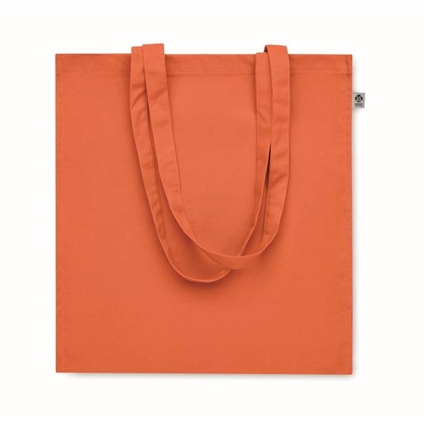 Obrázky: Oranžová nákupná taška 220g, bio BA, dl. rukväte, Obrázok 2