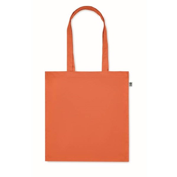 Obrázky: Oranžová nákupná taška 220g, bio BA, dl. rukväte, Obrázok 4