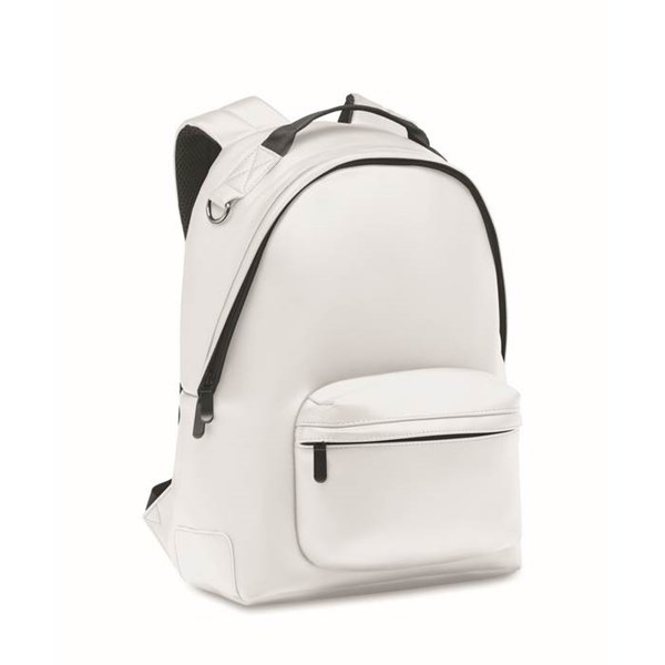 Obrázky: Mäkký PU ruksak na notebook 15", biela