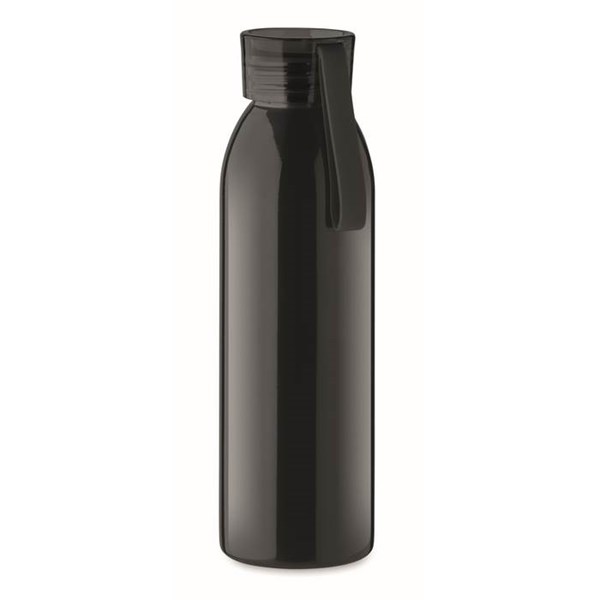 Obrázky: Čierna jednostenná nerezová fľaša 650 ml