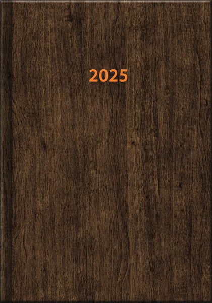 Obrázky: COLOR 2025, denný diár A5 hnedý - drevo