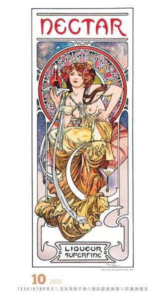 Obrázky: ALFONS MUCHA, nástenný kalendár 330x600 mm, Obrázok 11