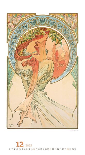 Obrázky: ALFONS MUCHA, nástenný kalendár 330x600 mm, Obrázok 13