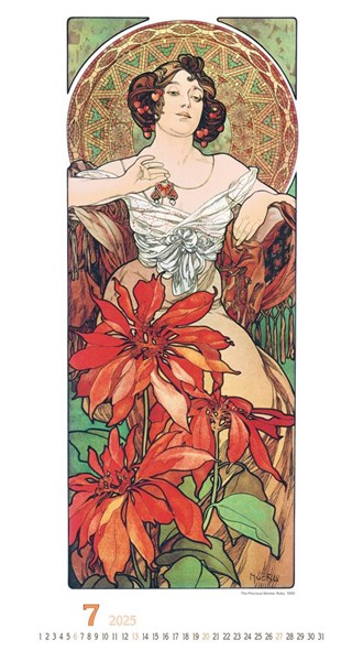 Obrázky: ALFONS MUCHA, nástenný kalendár 330x600 mm, Obrázok 8