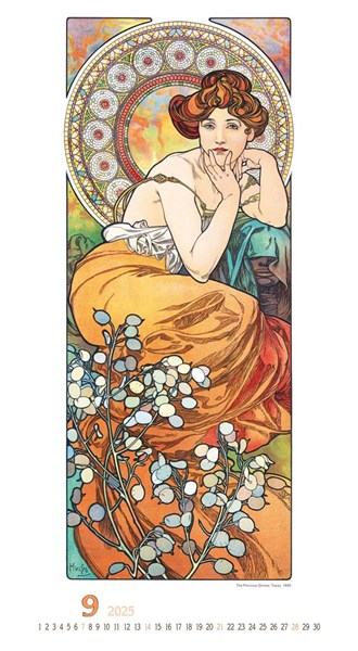 Obrázky: ALFONS MUCHA, nástenný kalendár 330x600 mm, Obrázok 10