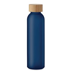 Obrázky: Transparentná modrá matná sklenená fľaša 500 ml.