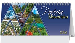Obrázky: POÉZIA SLOVENSKA, stolový  štrnásťdenný kalendár, 297x138 mm