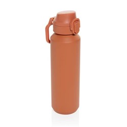 Obrázky: Uzamykateľná nerez športová fľaša 600ml, oranžová