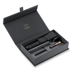 Obrázky: PP PARKER IM Premium Black GT+čierne kožené puzdro