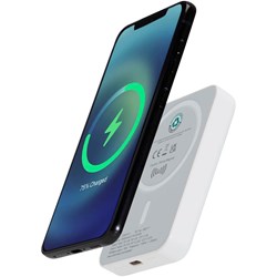 Obrázky: Bezdrôtová magnetická powerbanka 5000 mAh, biela