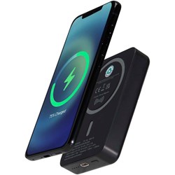 Obrázky: Bezdrôtová magnetická powerbanka 10 000 mAh,čierna