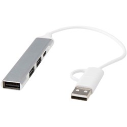 Obrázky: 4-portový USB-A a Type-C húb z recykl. hliníka