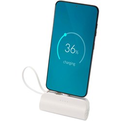 Obrázky: Biela stojanová powerbanka 5000 mAh 10W