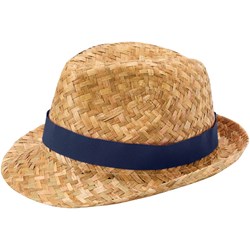 Obrázky: Slamený klobúk, morskomodrá stuha